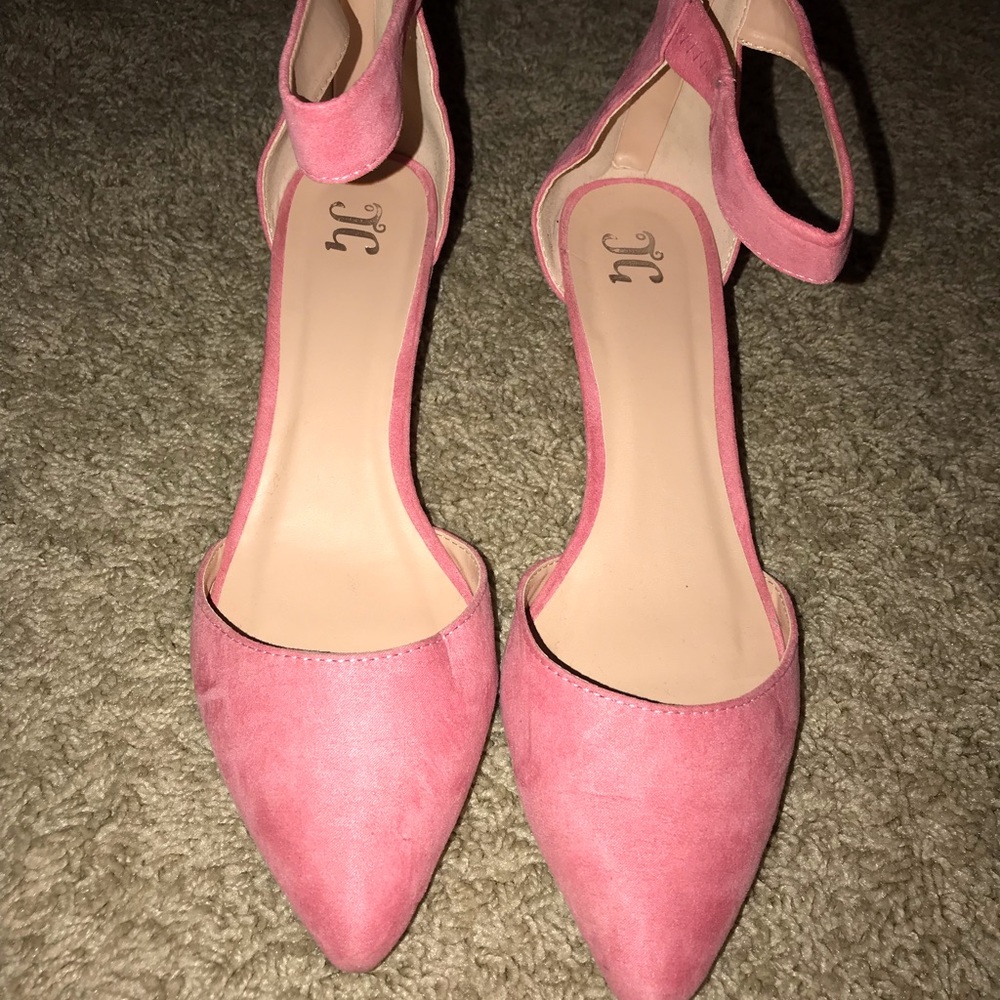 Pink wedge heels
